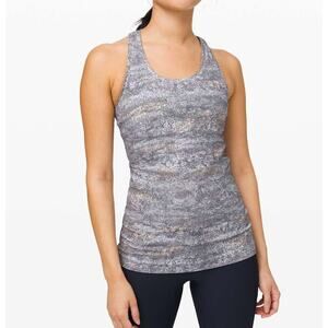 Lululemon Cool Racerback II Nulu Frozen Vista Alpine White Multi Small
